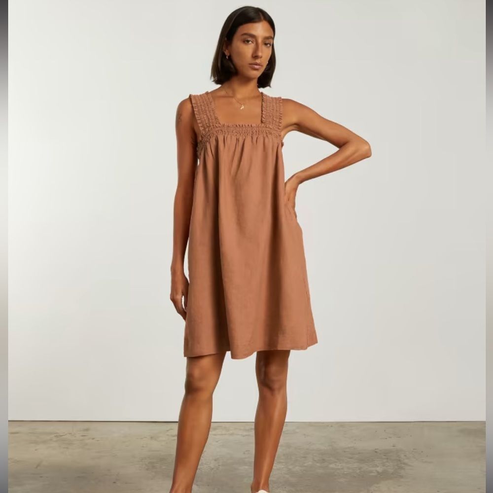 Everlane | The Smocked Linen Dress | Size XXS